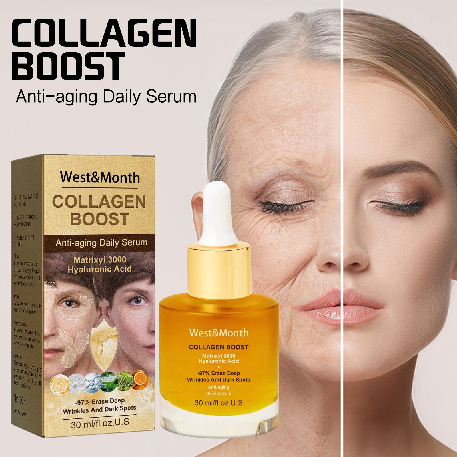 

30ml Advanced Collagen Boost Anti Aging Serum Face Mosturizure Подтяжка Лифтинг Коллаген Сыворотка Против Морщин Уход за кожей