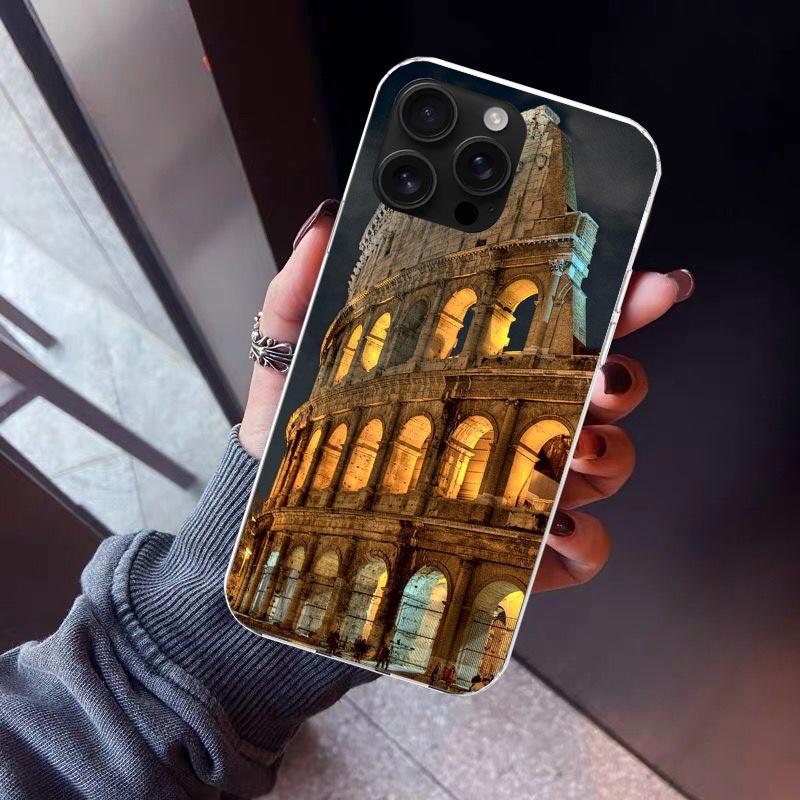 

Roman Colosseum Phone Case For iPhone 17 Air 11 13 Mini 14 15 Plus 16 12 Pro Max 16E SE 7 8 Pattern Soft TPU Back Cover 17 Air iPhone 7(8)SE