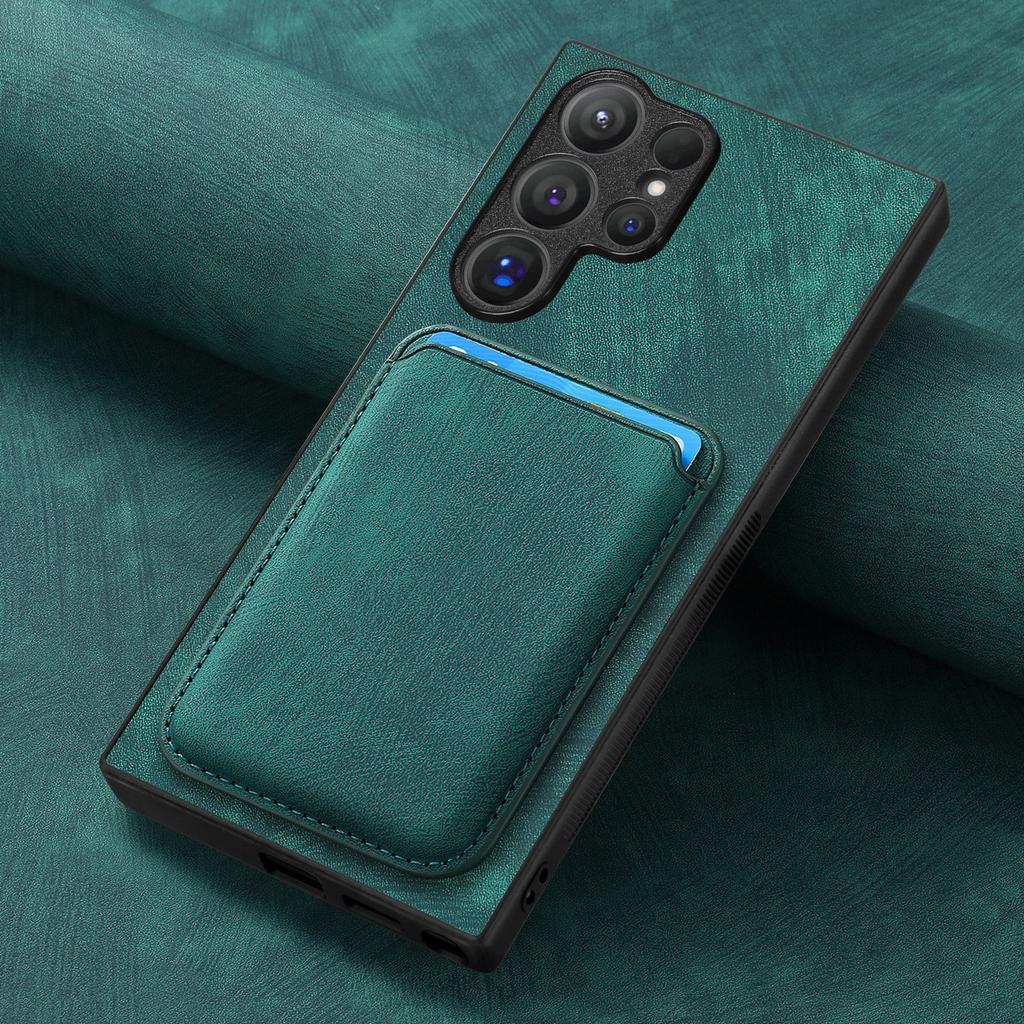 PU Leather for Magsafe Case for Samsung Galaxy S25 S24 S26 Ultra S22 S23 Plus FE A56 A57 Cover with Magnetic Card Holder XLD12