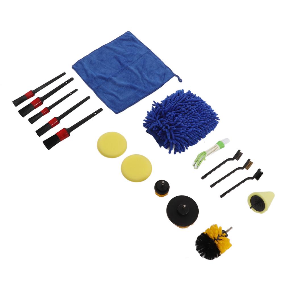 17pcs Auto Detailing Brush Kit Professional Car Detail Cleaning Brush for Wheel Exterior Interior