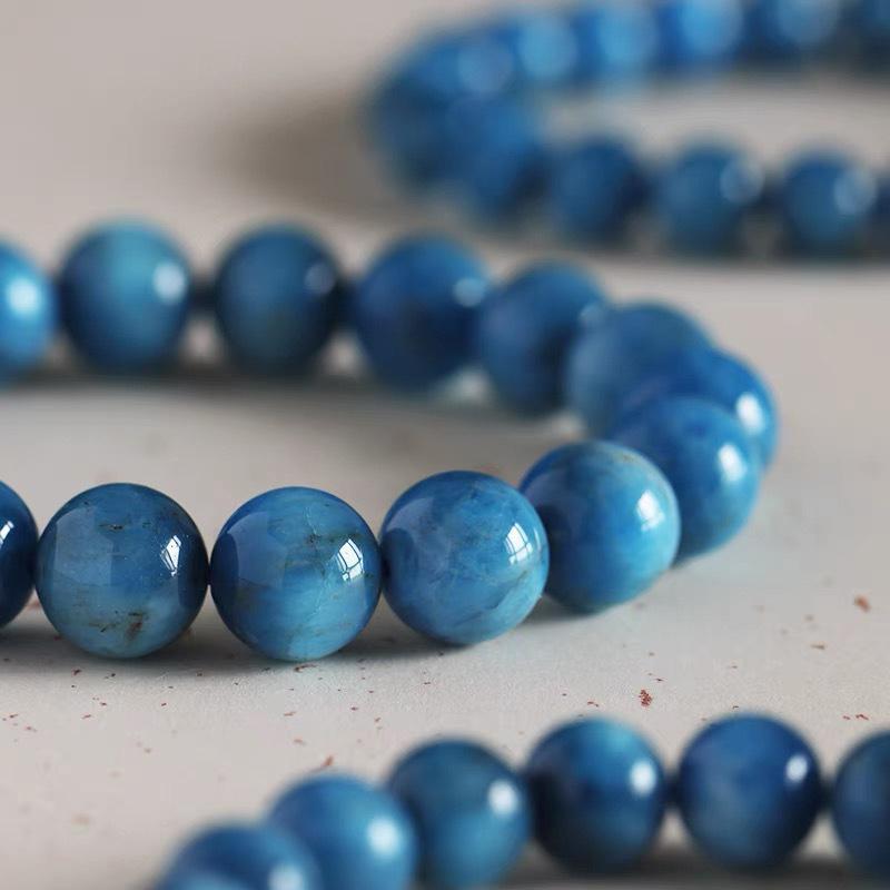 Trendy Blue Apatite Handmade Beaded Stone Bracelet For Women Men Gemstone Bracelets Boss Day Scene Employee Appreciation Gifts