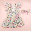 Kwiecista sukienka księżniczki z muszką, bez rękawów, oddychająca, wiosenna, letnia, urocza spódniczka dla małych psów, kotów
