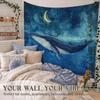 Whale Ocean Starry Night Tapestry, Blue Sea Wall Art For Kids Bedroom Nursery Dorm Home Decor