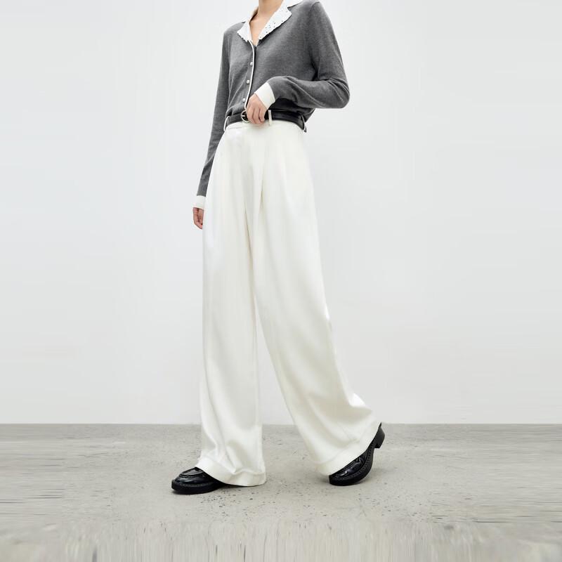 Fashionable Wide-Leg Zipper Casual Pants S