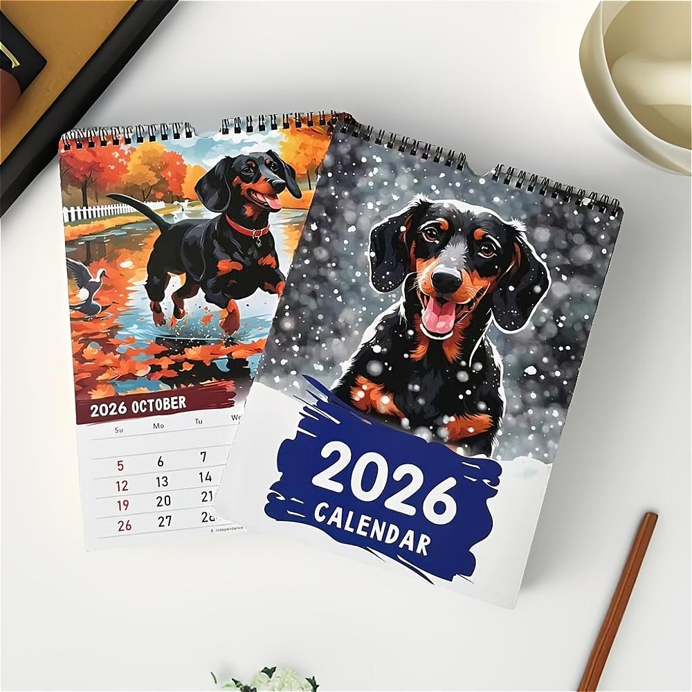 2026 Dachshund Calendar - Monthly Wall Hanging And Desktop Planner With Vibrant Breed-Specific Art For Home And Officeor