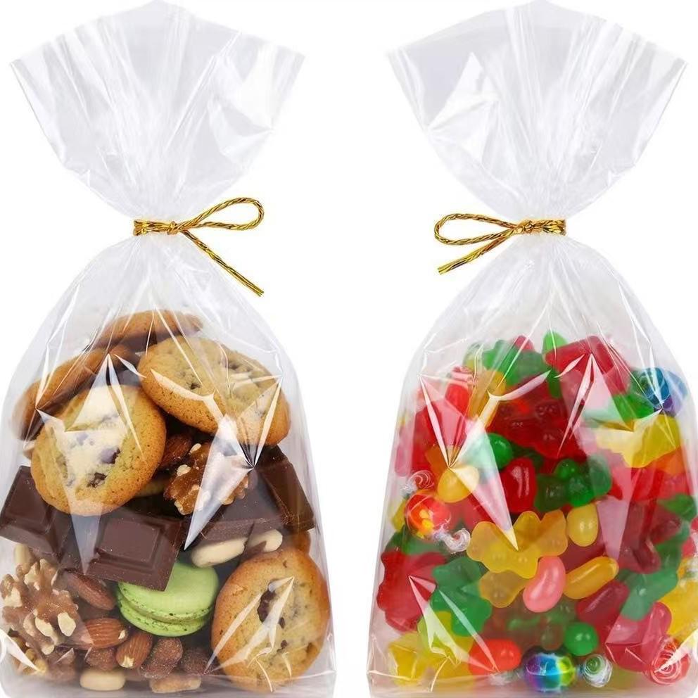 Christmas Flat-Bottom OPP Packaging Bag, Transparent 3D Design for Toast, Gifts, Candy