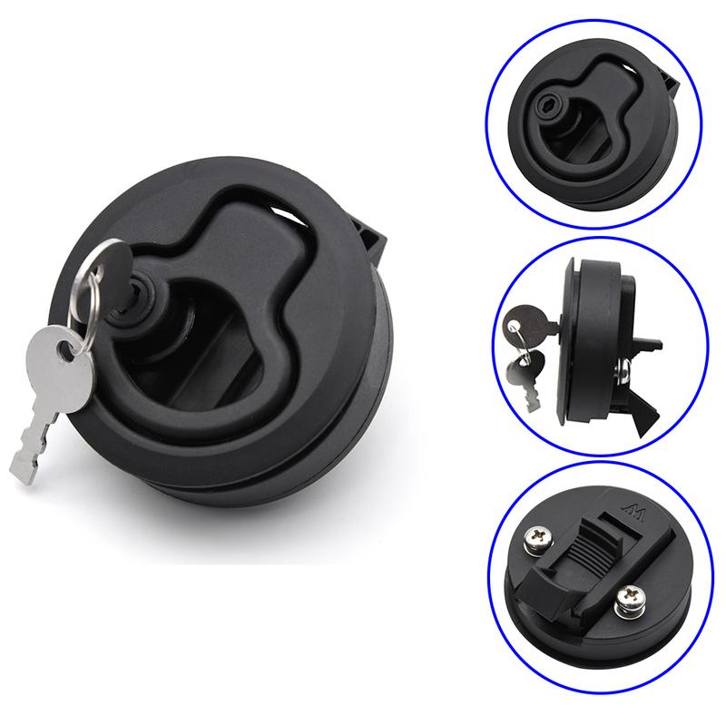 Round Flush Mount Hatch Plastic Handle Flush Marine Latch Cabinet Lift Pull Handle for RV Boat Deck Lock Stainless Steel Custom