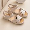 Mom Sandals for Women In Summer 2025 New Soft Leather Wedge Heel Comfortable Flat Bottomed Middle-aged and Elderly Women's Shoes