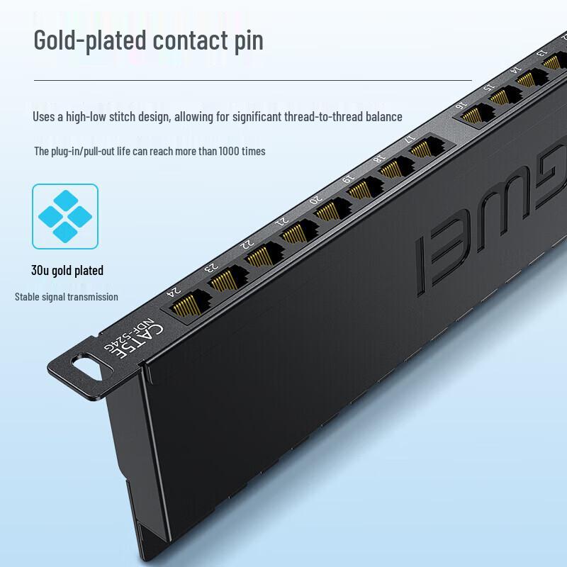 Shengwei NDF-524G Cat5e 24-Port 0.5U Rackmount Patch Panel