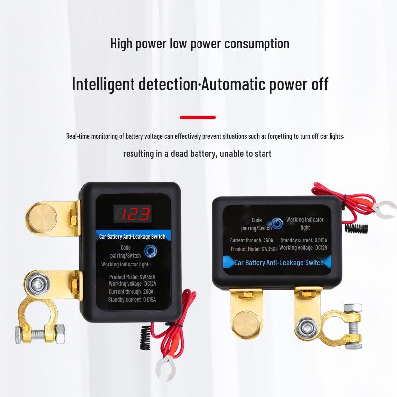 Smart Remote Car Battery Disconnect Switch, 12V, Pure Copper Relay & Knife Switch