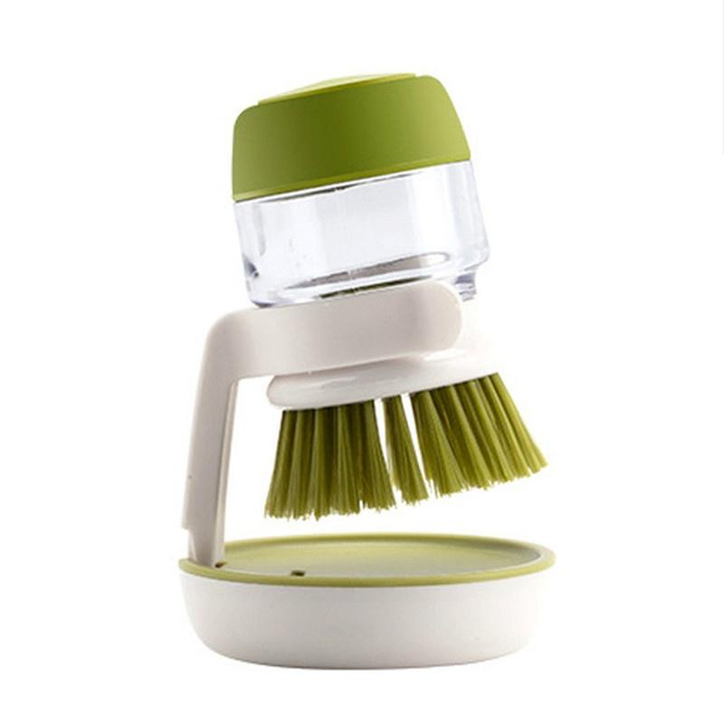 

Инструменты для чистки кухни, щетка для мытья посуды, дозатор жидкого мыла, щетка для чистки кастрюли, средство для удаления масла, диспенсер для губки с длинной ручкой зелёный