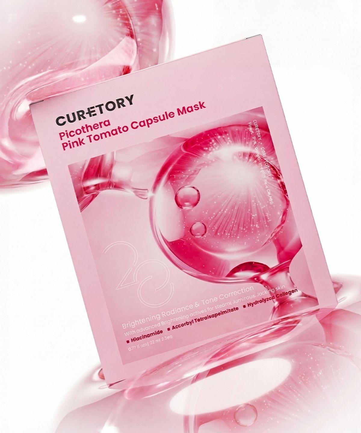 Pink Tomato Capsule Mask Pack (5 Pack) Tone-up & Intensive Whitening