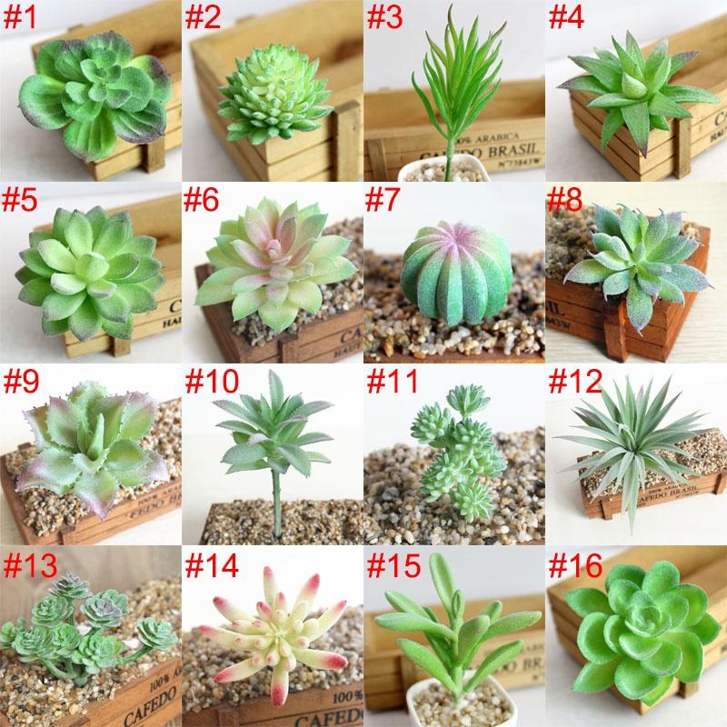 Artificial Flower Succulent Floral Mini Fake Diy Faux Plant Foliage Decor Garden