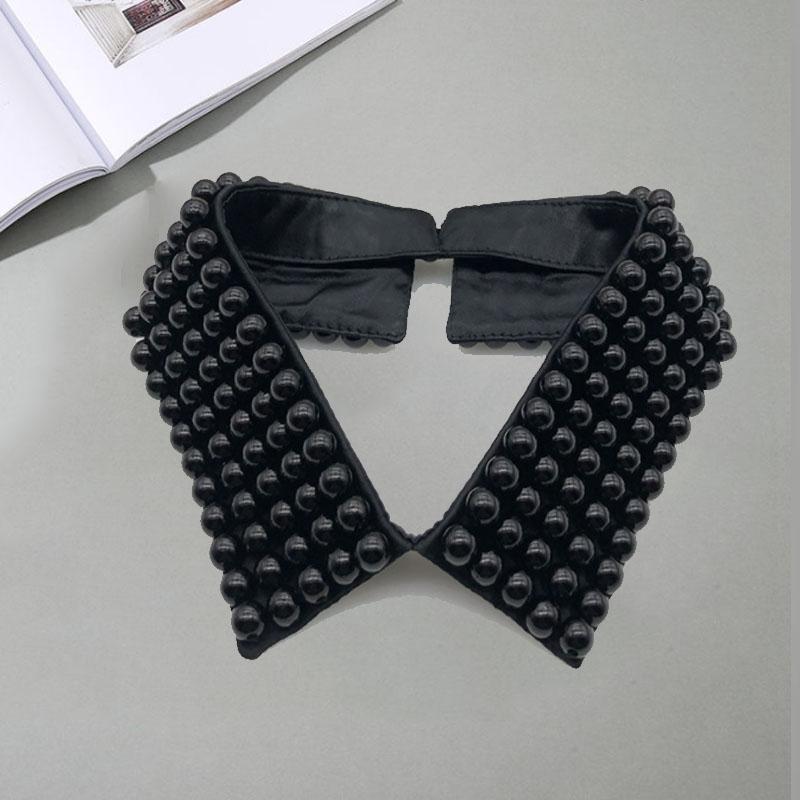 White Fake Collar Women Elegant Diamond Detachable Collars for Women False Shawl Shoulder Wrap Lapel False Collars Woman Tie