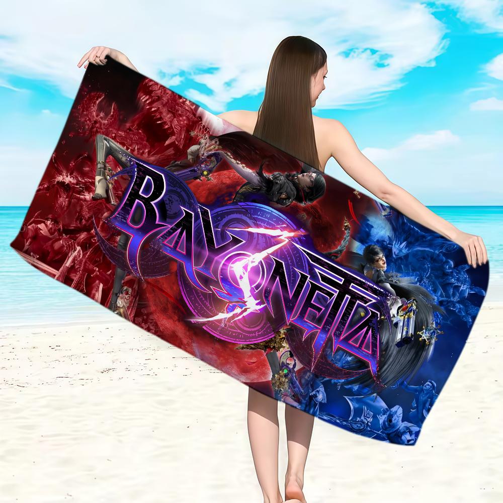 Game Bayonetta 3 Towel Soft Lightweight Anti-Sand Large Beach Towel Quick-Drying Bath Sports Family