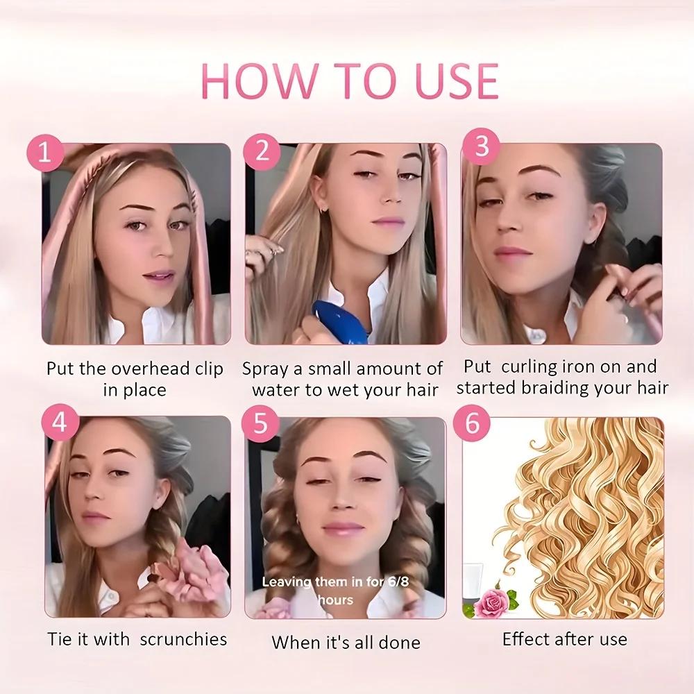 1set Heatless Curling Iron Set for Women, Foam Sponge Curling Rod,Sleep Curling Iron, Manual Hair Styler for Normal Hair Type