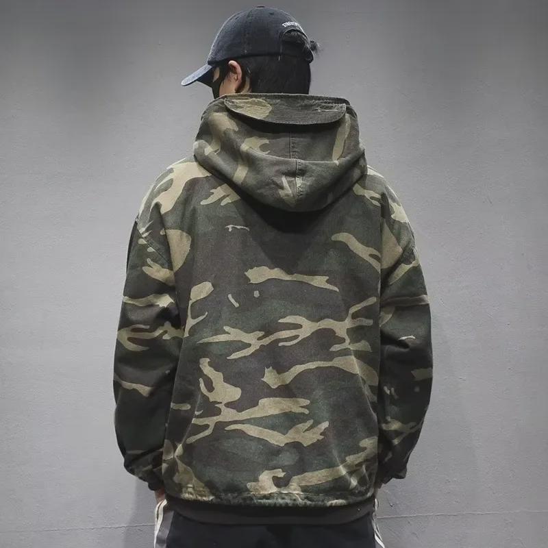 Men's Autumn/Winter Camouflage Hooded Workwear Jacket - American Retro Trend