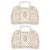 2Pcs Summer Jelly Bag Storage Basket Beach Basket Sundries Vegetable Basket Hollow Jelly Bag Girl Handbag Jelly Beach Tote Bags