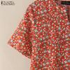 ZANZEA Women V-Neck Summer Casual Short Sleeve Floral Dress