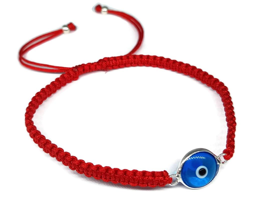 Dalia MYSTIC JEWELS Round Evil Eye Charm Bracelet for Men and Adjustable Macrome - Women, Bracelet, String.