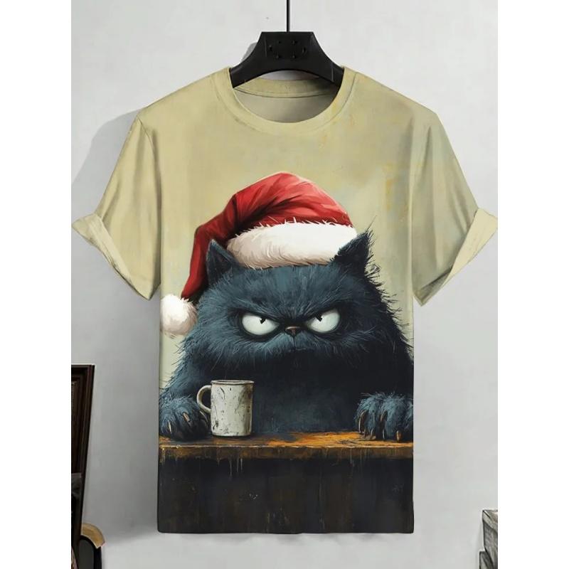 

Vacation Cowboy Cat Pattern T Shirt For Men Cute Animal 3D Printed 6XL