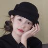 Hat Women's New Style Foreign Style Top Hat Hepburn Style Beret Black Fisherman Hat