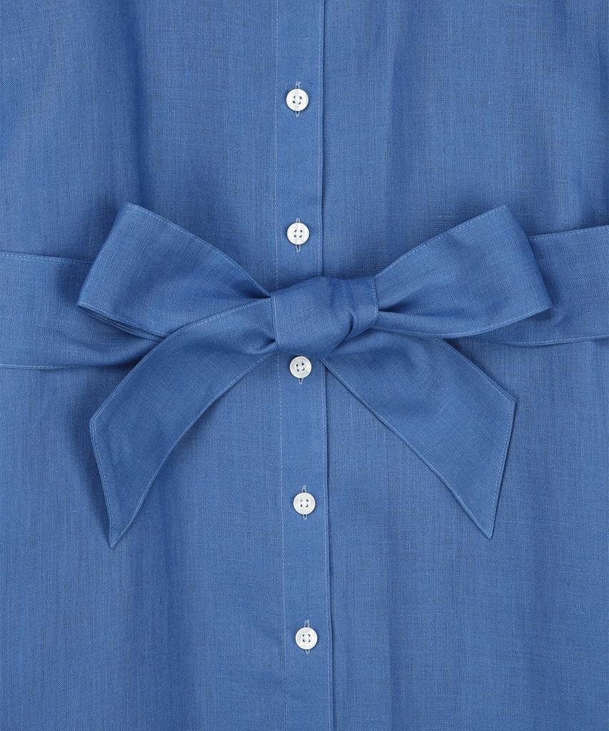 BROOKS BROTHERS Linen Belted Shirt Dress (Navy) (Bbdzwm7130Qes)