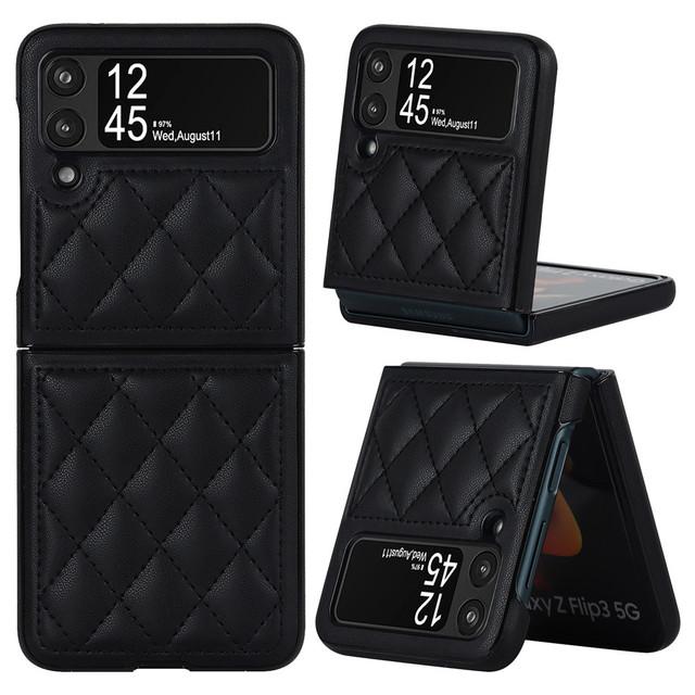 Luxus Premium Leder Textur Fall Für Samsung Galaxy Z Flip 4 3 Retro Klapp Volle Schutzhülle Schlank Telefon Abdeckung Für Flip3 Flip4