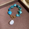 European and American acrylic irregular oval beaded necklace light luxury niche collarbone chain personalized exaggerated item decoration
