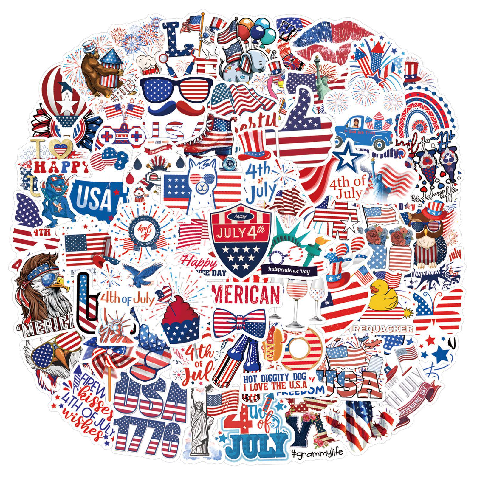 110 Cross-Border Independence Day Graffiti Stickers for DIY Computer & Tablet Decoration