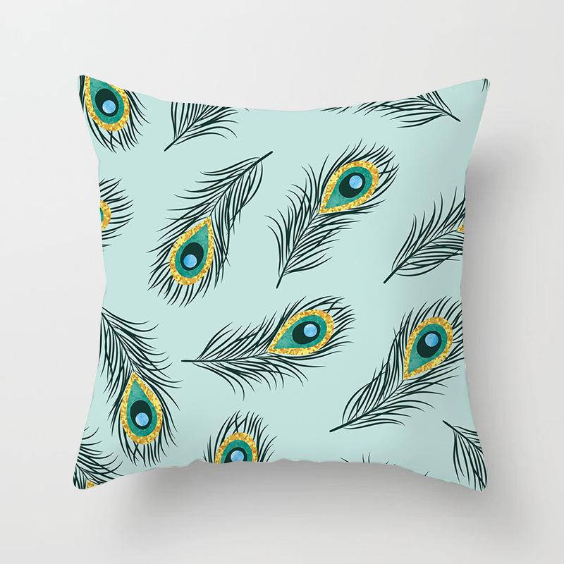 New Chinese Style Classical Peacock Feather Pattern Pillowcase Car Bedroom Living Room Cushion New Chinese Style