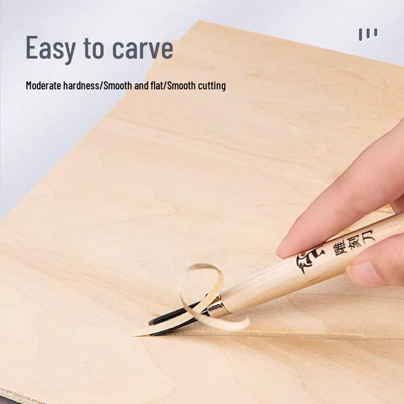 A4 Linden Plywood Carving Board for Printmaking - 4K Professional Woodblock Rubbing Tool
