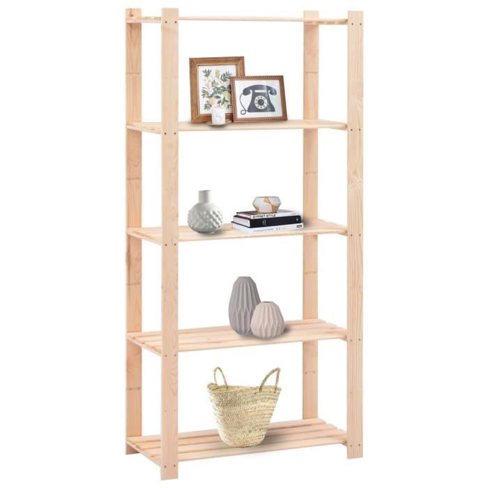 VidaXL 5-Tier Storage Shelves 10pcs 80x38x170 Cm Pine 250 Kg