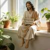 Comforting Christ Figurine Resin Desk Companionship Figurine for Christian Car Dashboard and Home Office Table Decors Gift