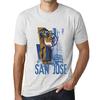 Camiseta Vintage para Hombre Camiseta Gráfica SAN Jose Lifestyle Vintage Blanco