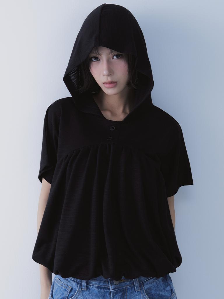 SETSETSET Balloon Hoodie Black