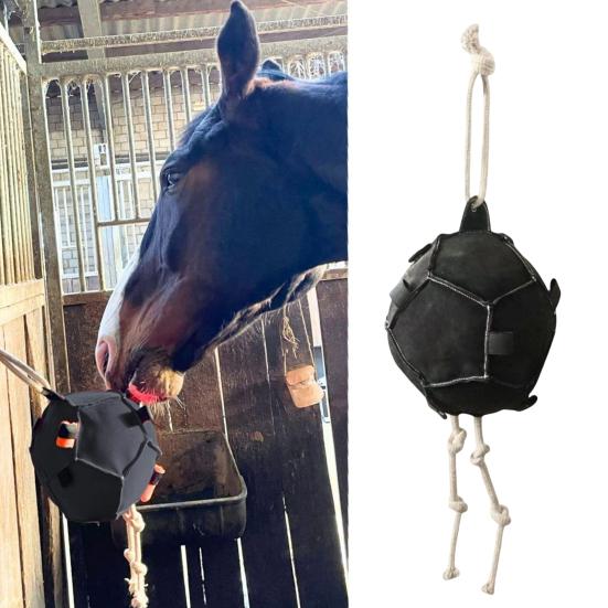 Horse Stall Toy Boredom Stress Feeder Interactive Play Ball Carrot Relief Hanging Stable Chew Toy