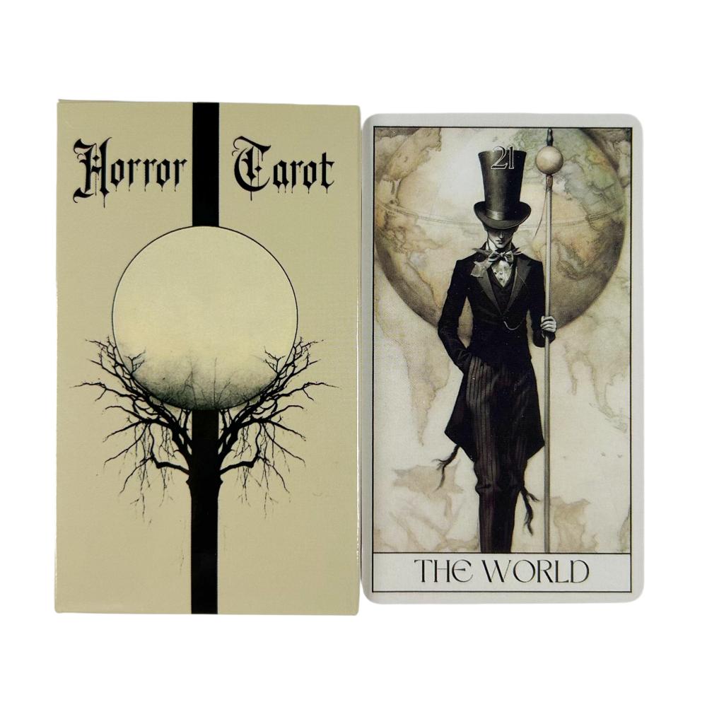 Horror Tarot Deck Card Game Full English Fortune Divination Tarot Cards For Beginner ,Suitable For Family Gathering Board Game