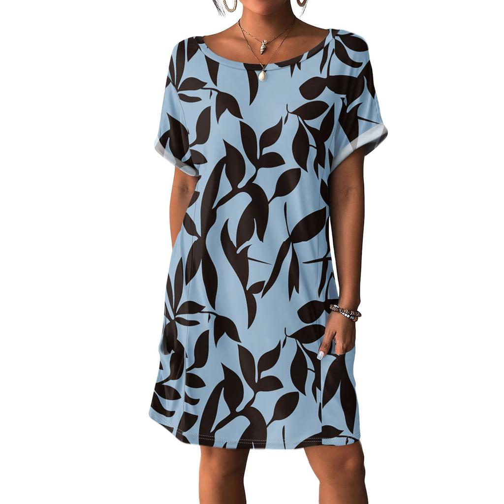 Women's Dresses T-Shirt Dresses With Pockets Solid Color Casual Beach Dresses