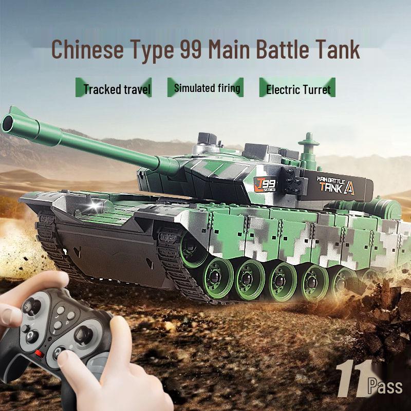 Rechargeable Action Remote Control Tank Car for Kids with Firing Cannon Model