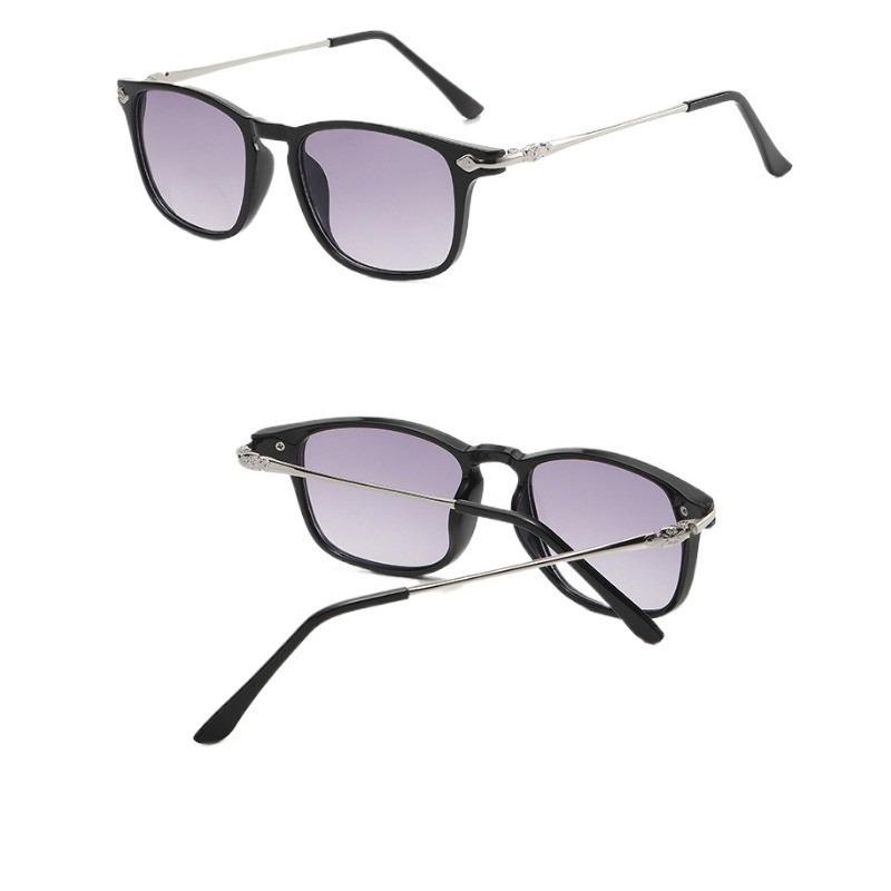 +100~+400 1 Pair Vintage Reading Glasses Dual-Use Presbyopic Lenses with Resin Material Metal Frame Protective Flower Design