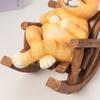 Resins Rocking Chair Cats Dog Figurine Cartoon Animal Miniature Statue for Home Office Tabletop and Shelves Decoration