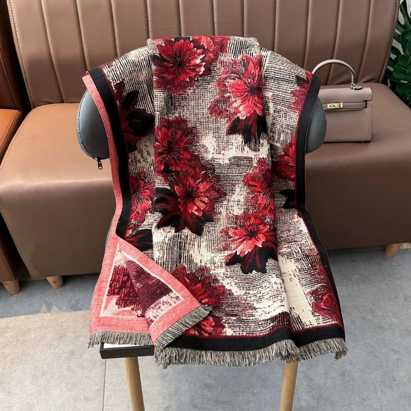 Women Fashion Versatile Double Sided Warm Imitated Cashmere Scarf For Travel And Daily Wear