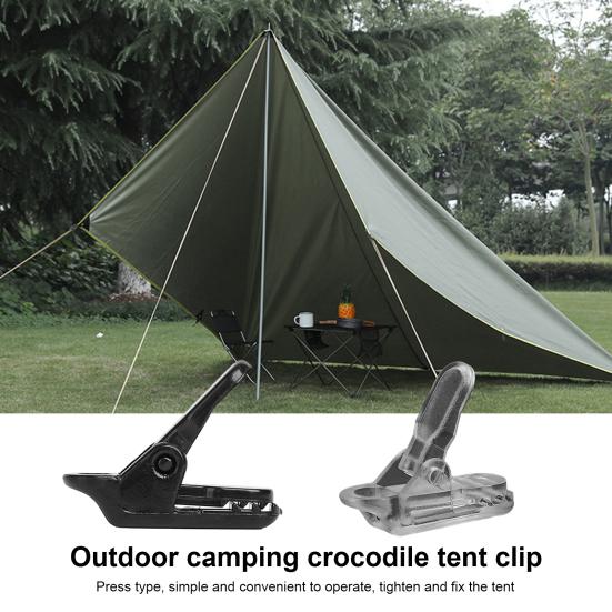 10Pcs Camping Crocodile Clip Portable Inverted Teeth Design Camping Canopy Clip Wind Rope Fixing Clip Awning Fixing Clamp
