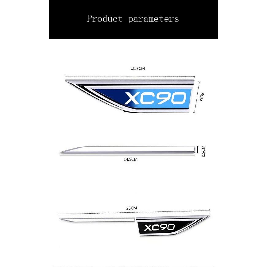 2 teile/satz Für Volvo XC90 auto Fender Metall Aufkleber Außen Dekorative Aufkleber Modifikation Auto Emblem Zubehör
