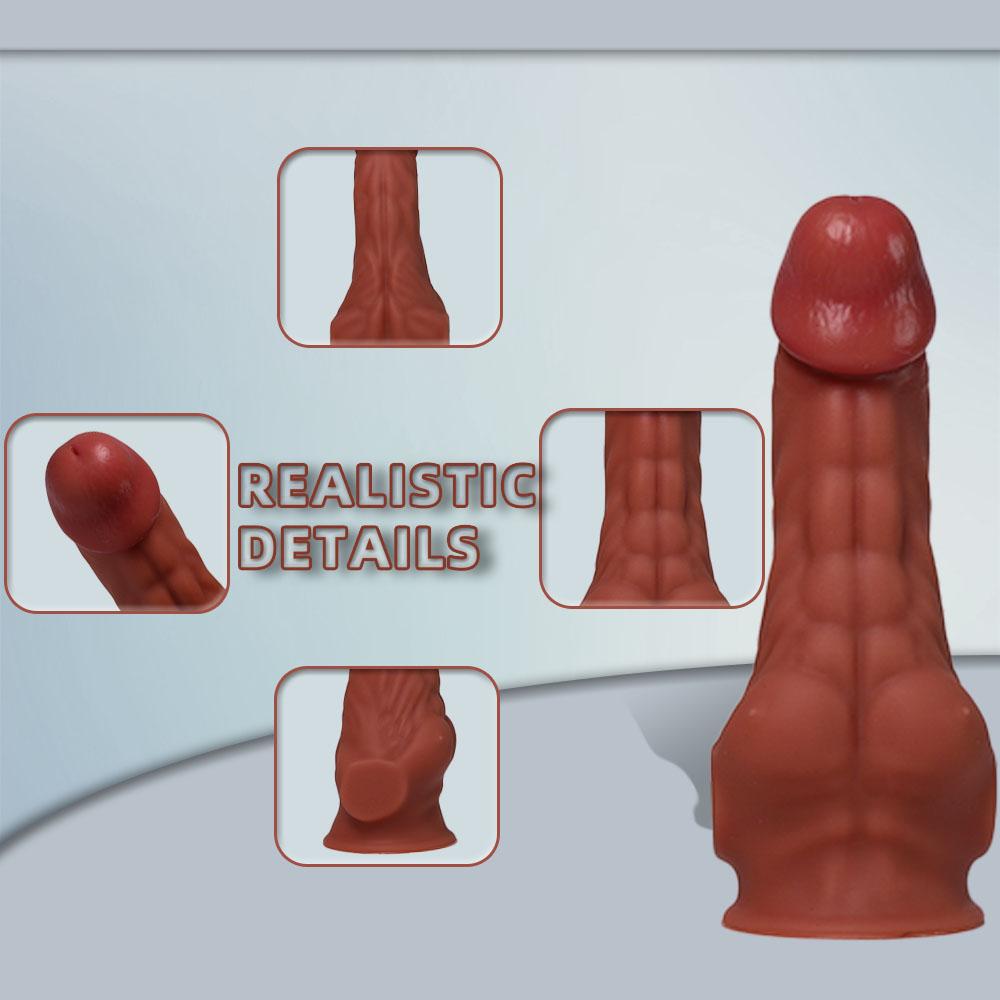 Abs Realistic Dildo for Men, Lifelike Liquid Silicone Male Masturbator, Flexible and Soft Adult Sex Toy for Gays and Couples