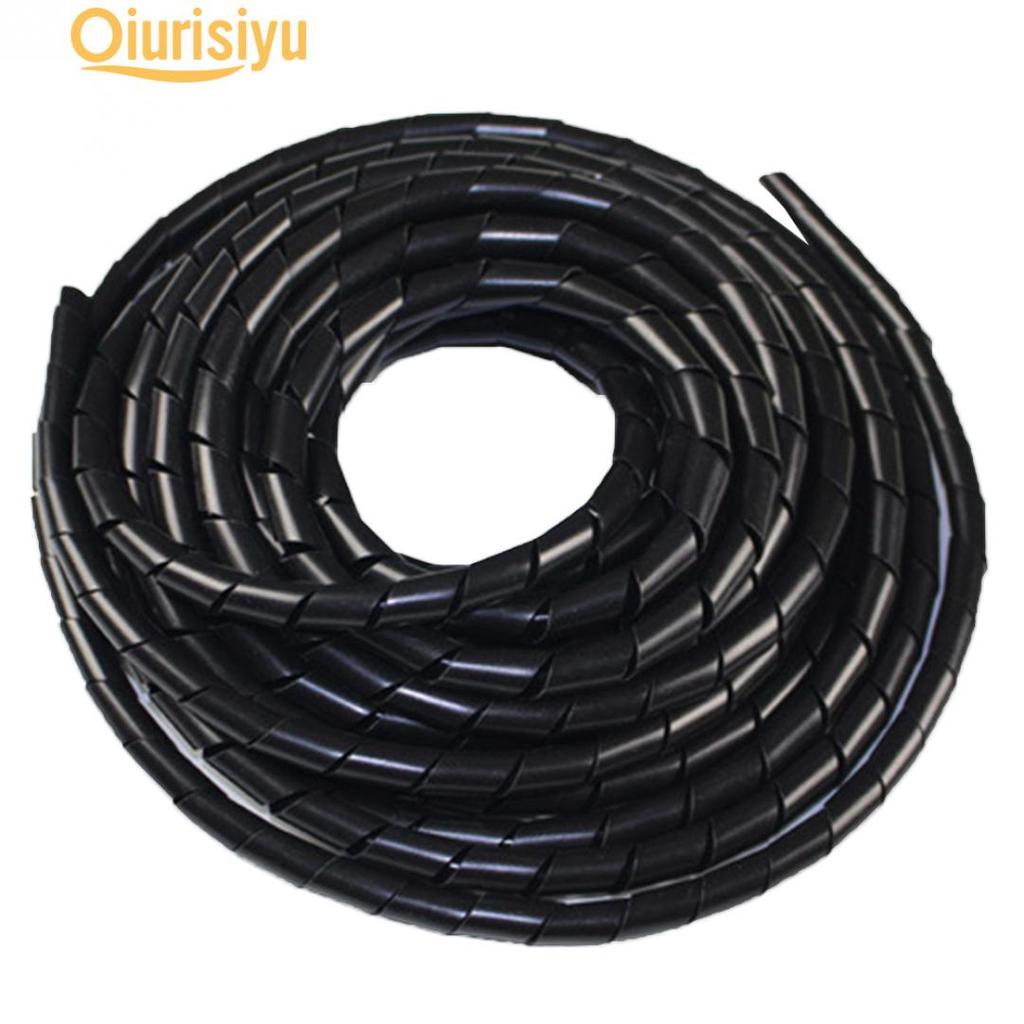 WIRE BINDING ORGANISER SPIRAL WRAP HEATSHRINK 6-30mm BLACK CABLE TIDY