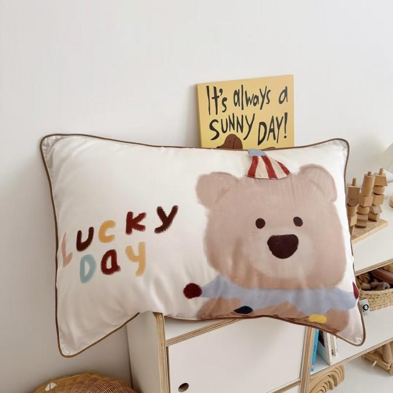 60S Tencel Lyocell Pillowcase Kids Adults 30x50cm Single Or 48x74cm Pair Soft Breathable Bedding Cover Ins Style Printed