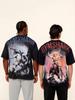 Amerikanisches Haifischmuster Herren Übergröße Kurzarm Locker sitzendes T-Shirt