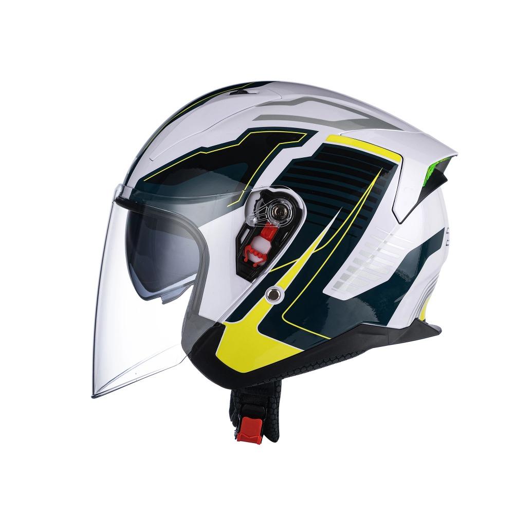 

China 3C certified motorcycle helmet goggles lens 3/4 helmet reflective sticker electric bicycle helmet adult half helmet. L